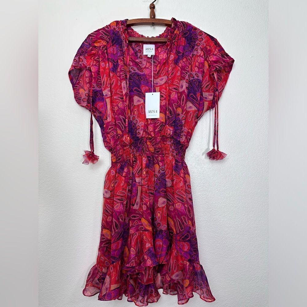 Misa Los Angeles Dominique Mini Dress in Abstract Butterfly Size S NWT - Picture 2 of 7